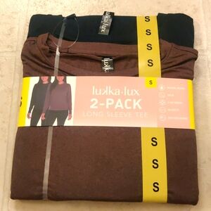 New! 2 pack (black/purple) long sleeve tee sz S